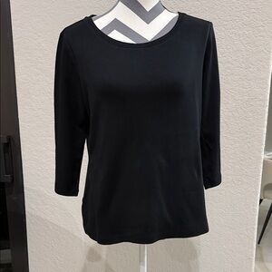 Isaac Mizrahi Black Long Sleeve Top